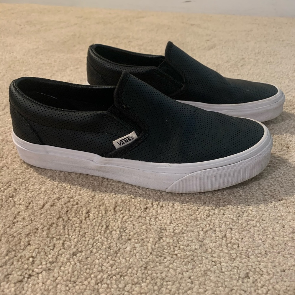 Black leather vans